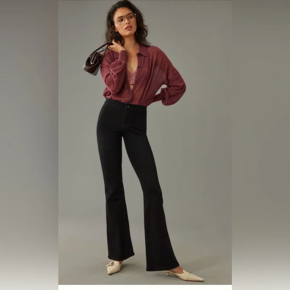 Pilcro Black Denim Pants-Anthropologie 33T - Picture 1 of 7